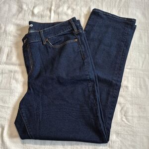 Lands' End women's 20W dark wash jeans straight leg stretch EUC